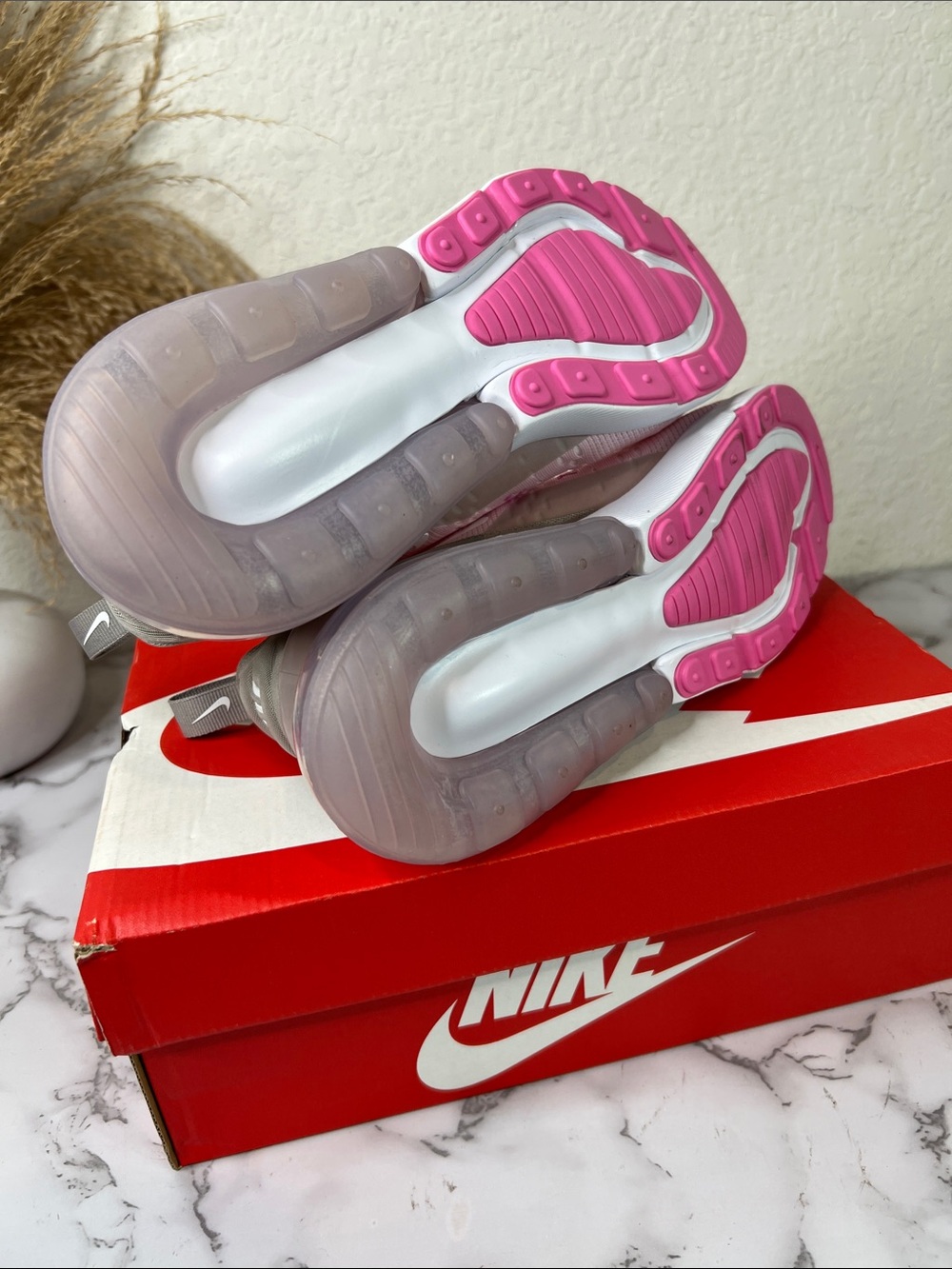 Nike Pink and Gray Air Max 270 Women's Sneakers - Picture 11 of 15